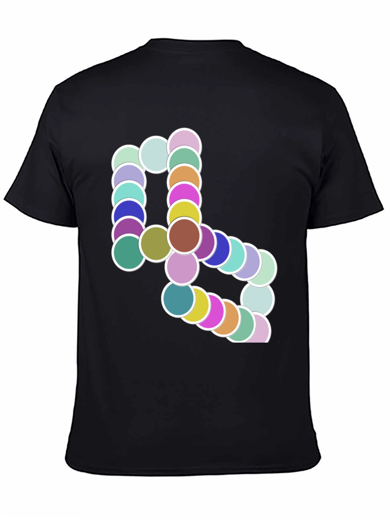 Abstract Circle Design Black T-Shirt
