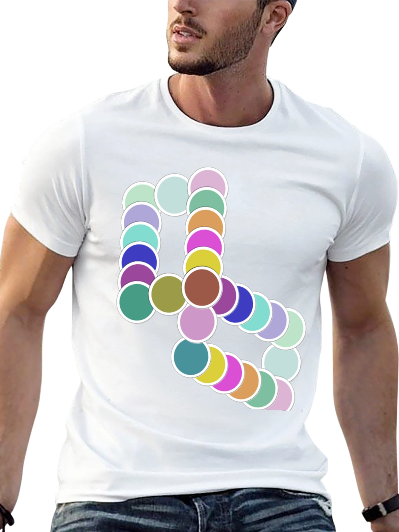 Abstract Circle Design Black T-Shirt