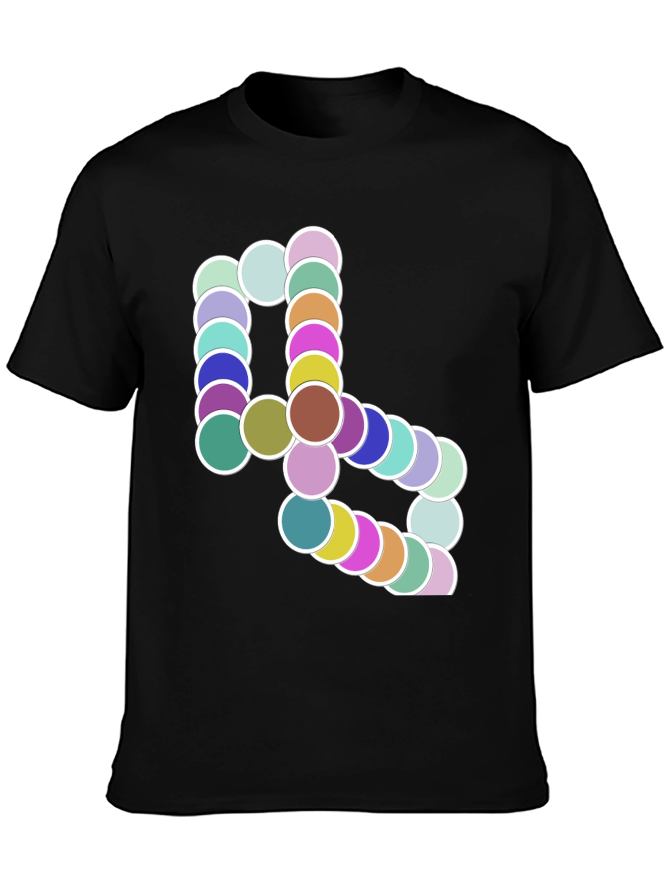 Abstract Circle Design Black T-Shirt