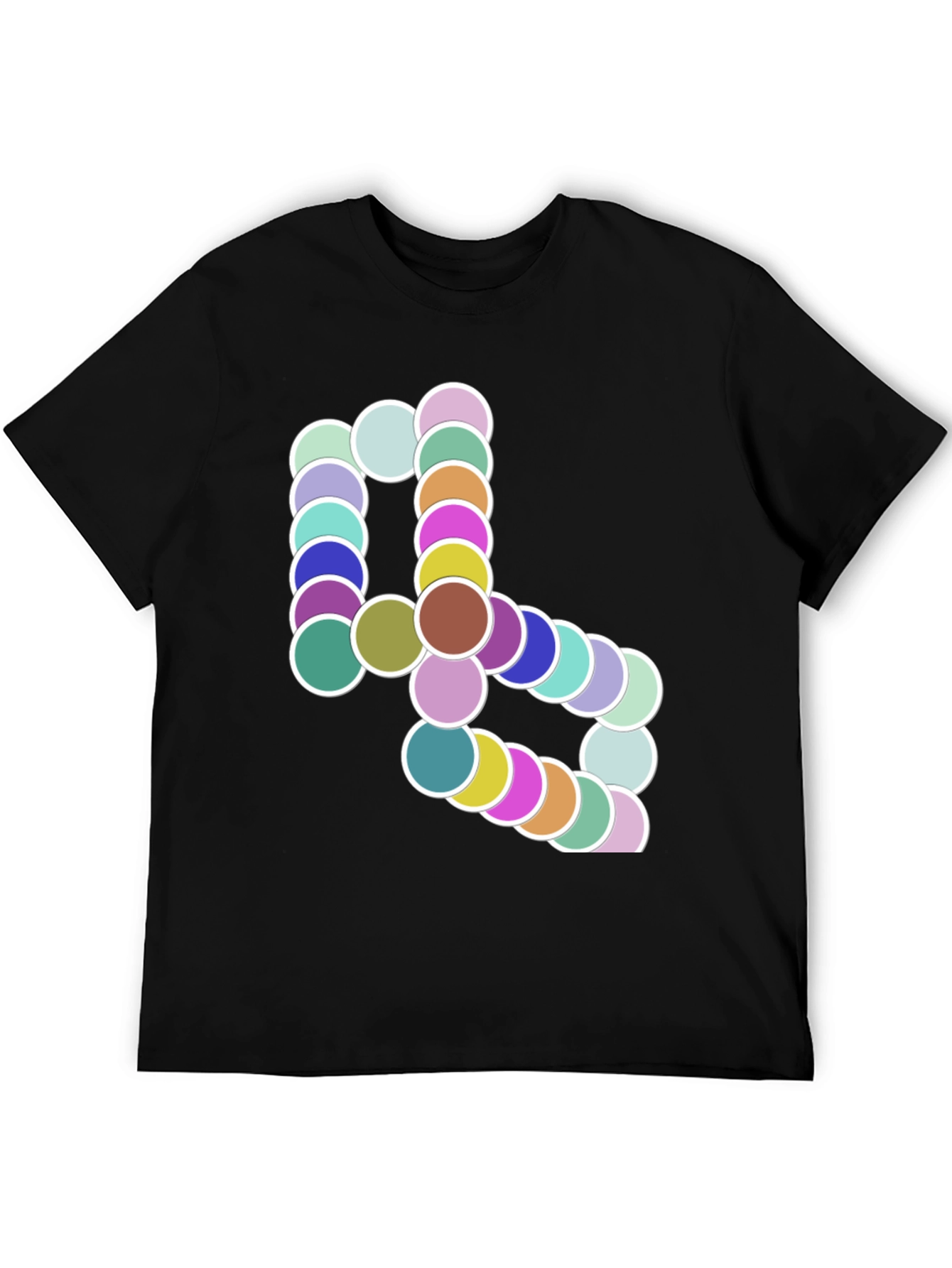 Abstract Circle Design Black T-Shirt