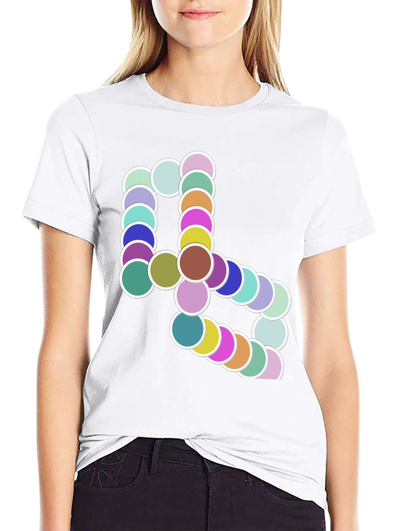 Abstract Circle Design Black T-Shirt
