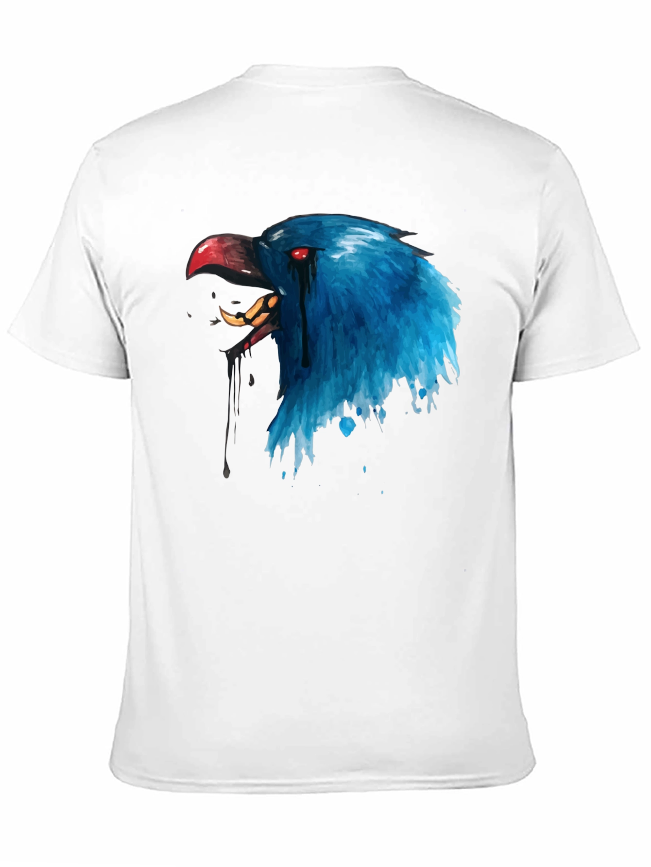 Blue Crow Graphic Print T-Shirt