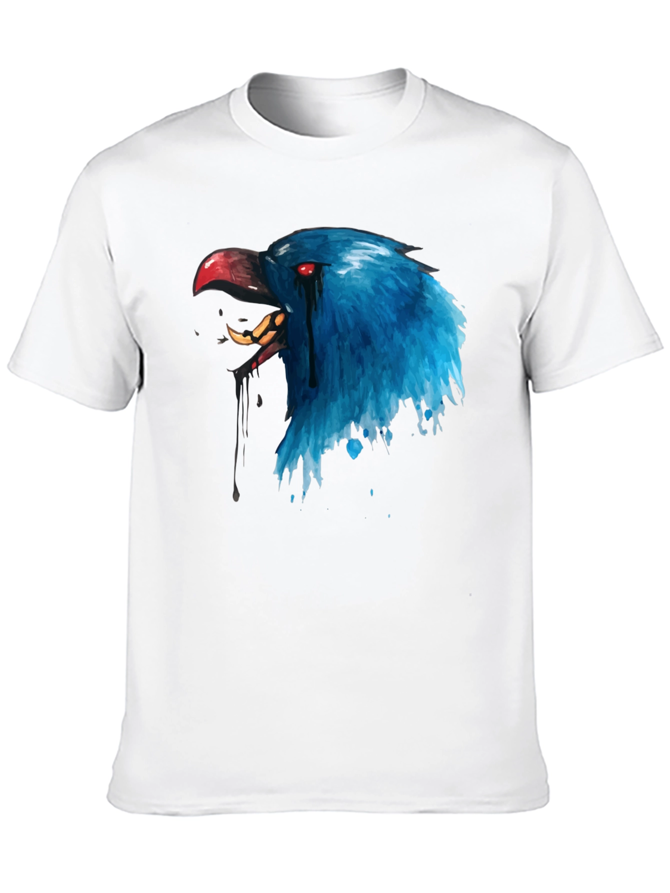 Blue Crow Graphic Print T-Shirt