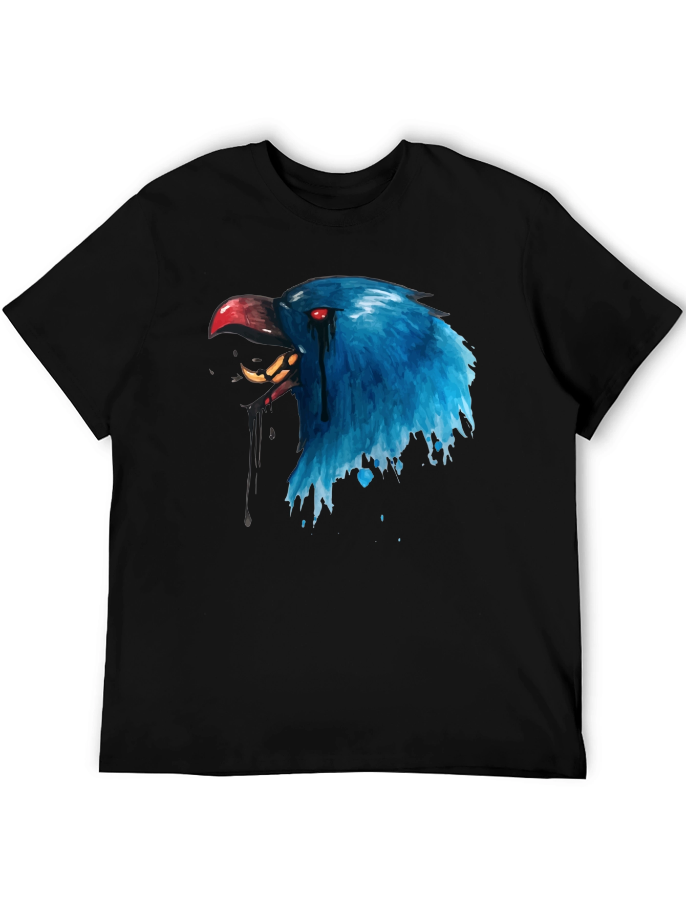 Blue Crow Graphic Print T-Shirt