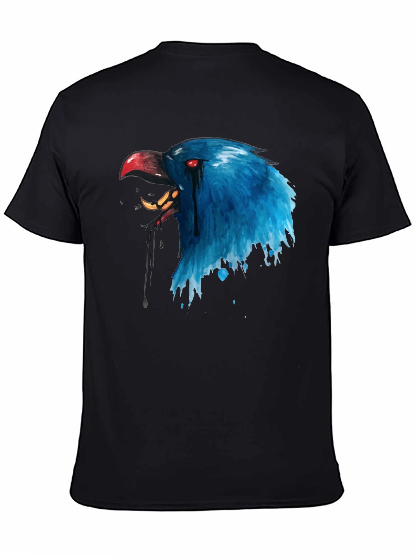 Blue Crow Graphic Print T-Shirt