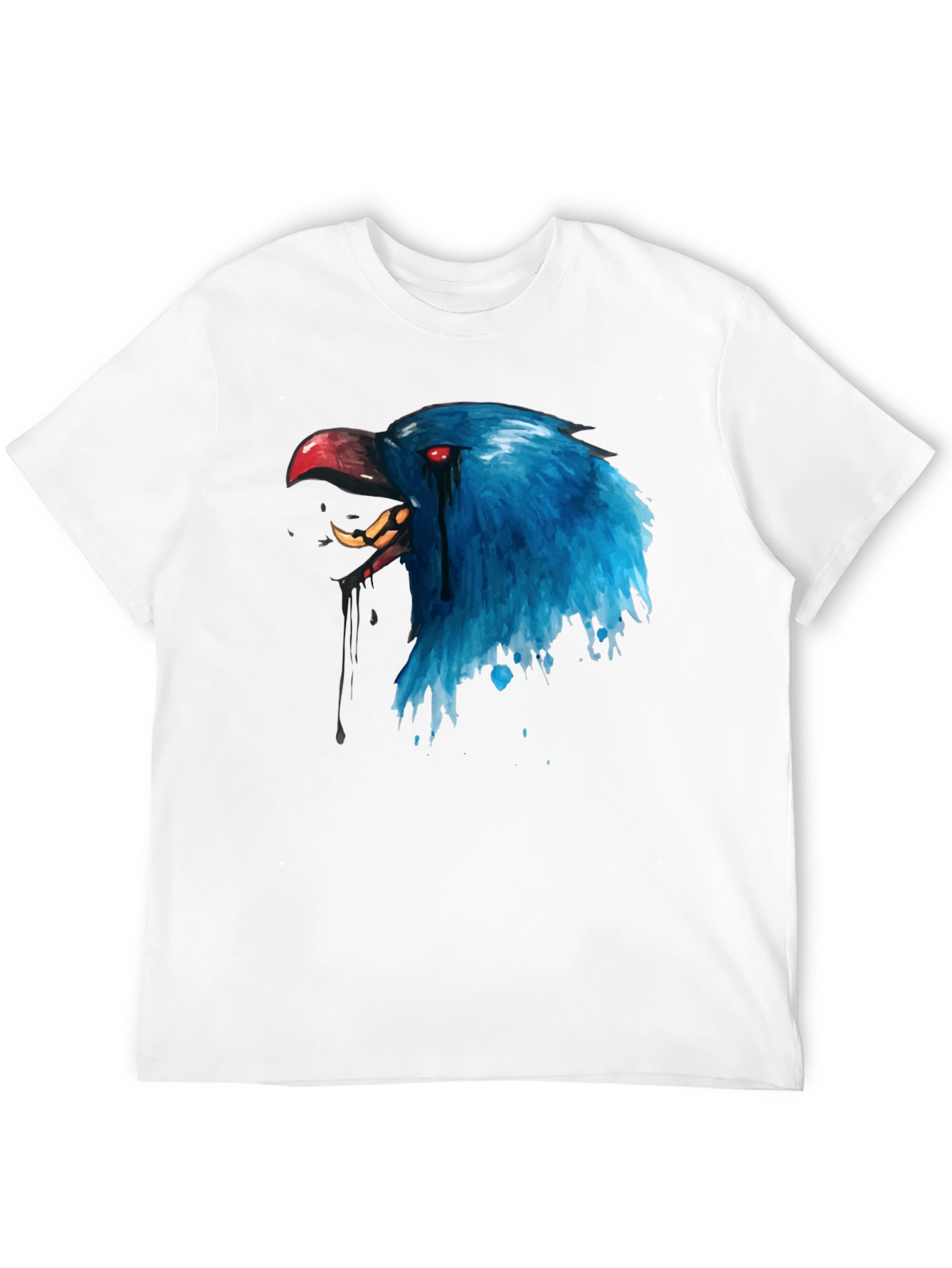Blue Crow Graphic Print T-Shirt