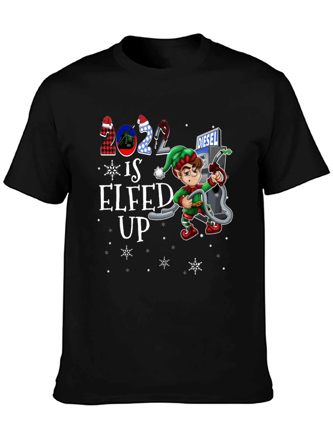 Elfed Up Diesel T-Shirt - Christmas Holiday Tee