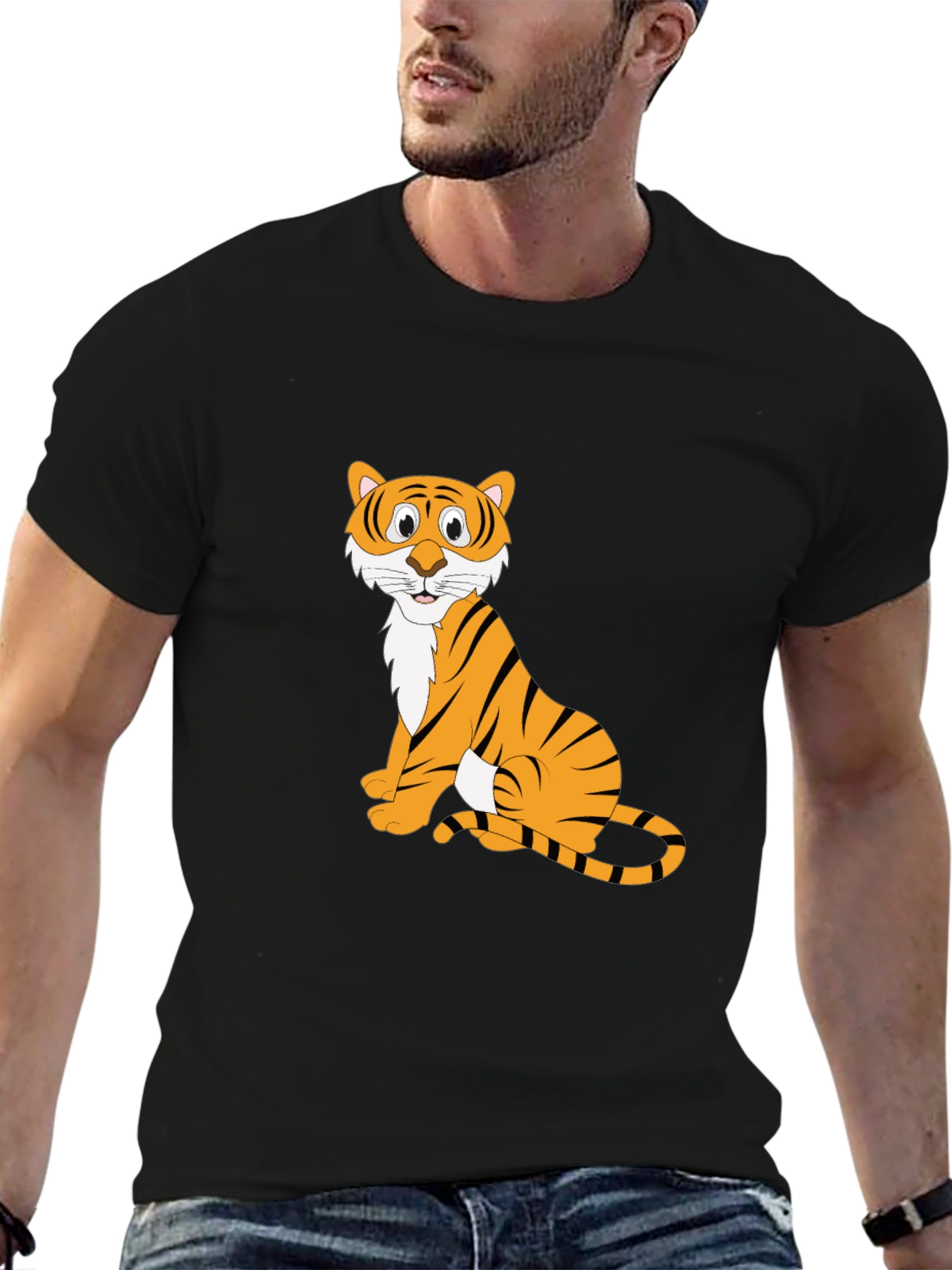 Black Tiger Graphic T-Shirt for Men