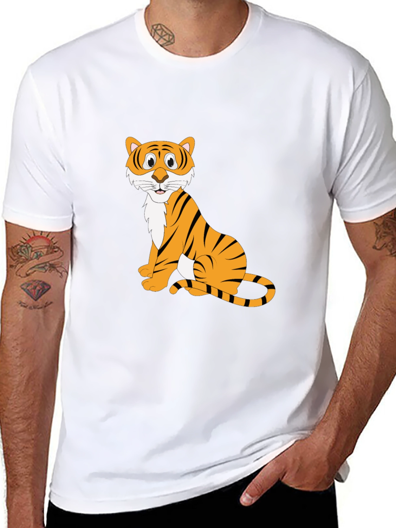Black Tiger Graphic T-Shirt for Men