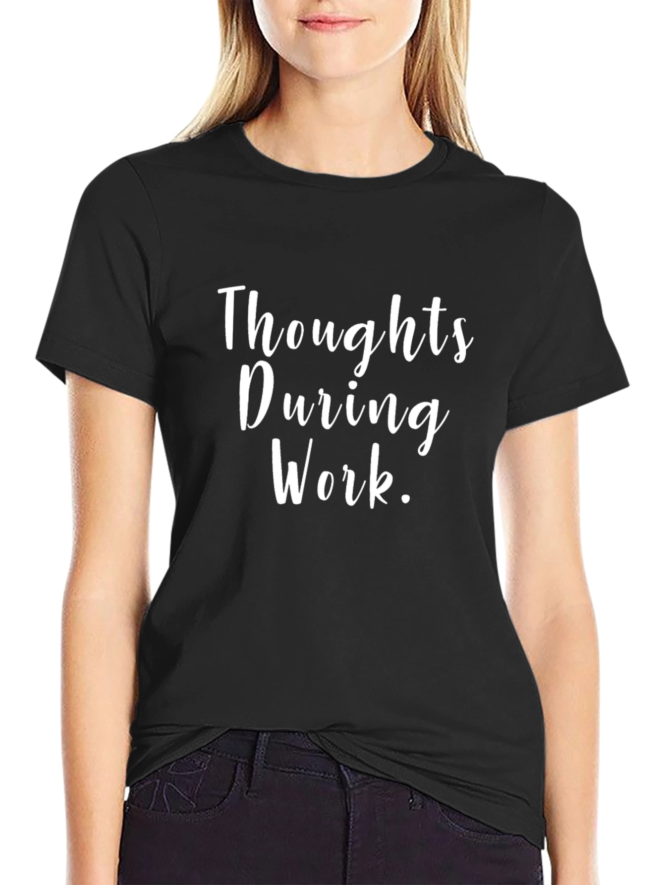 Thoughts During Work Black T-Shirt