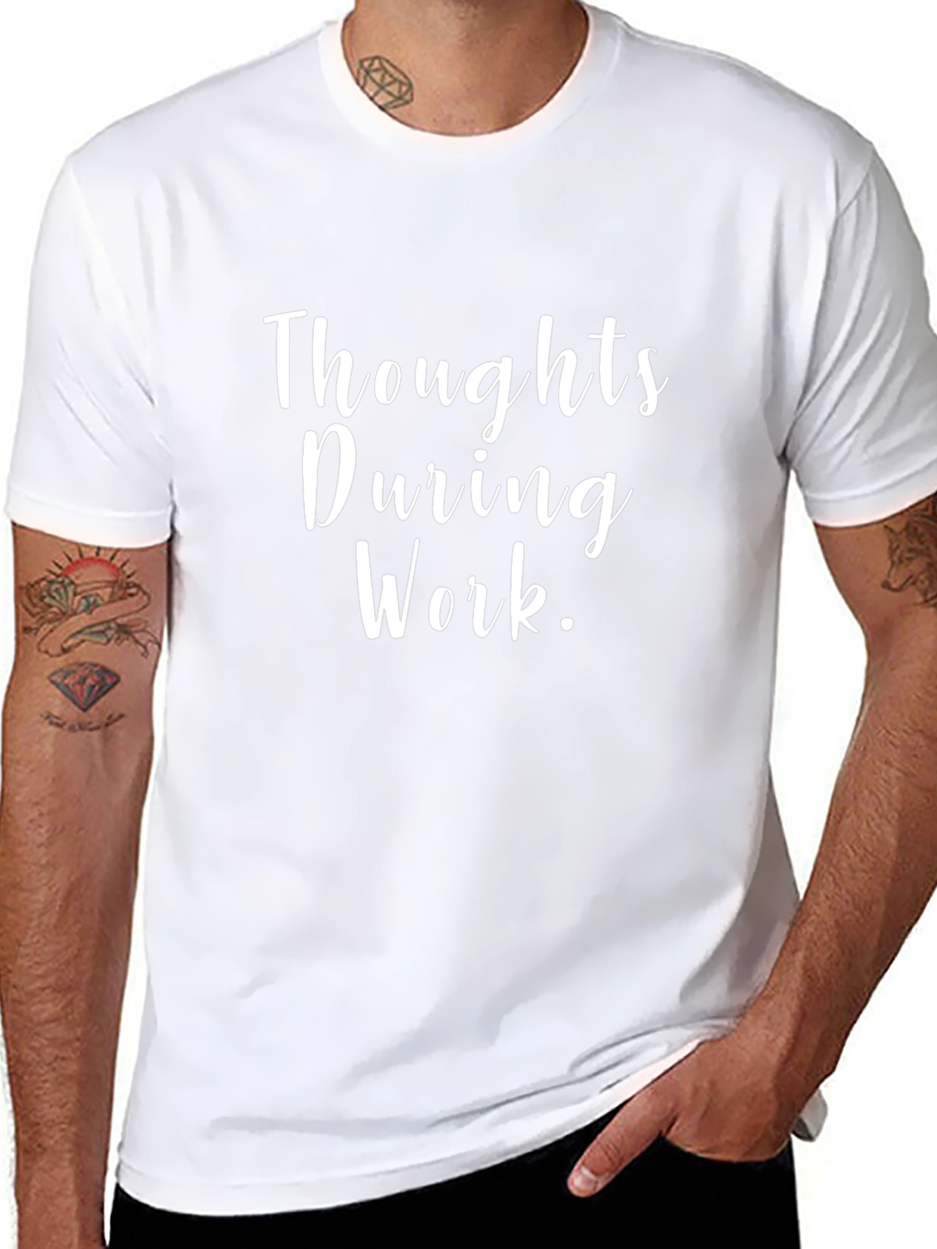 Thoughts During Work Black T-Shirt