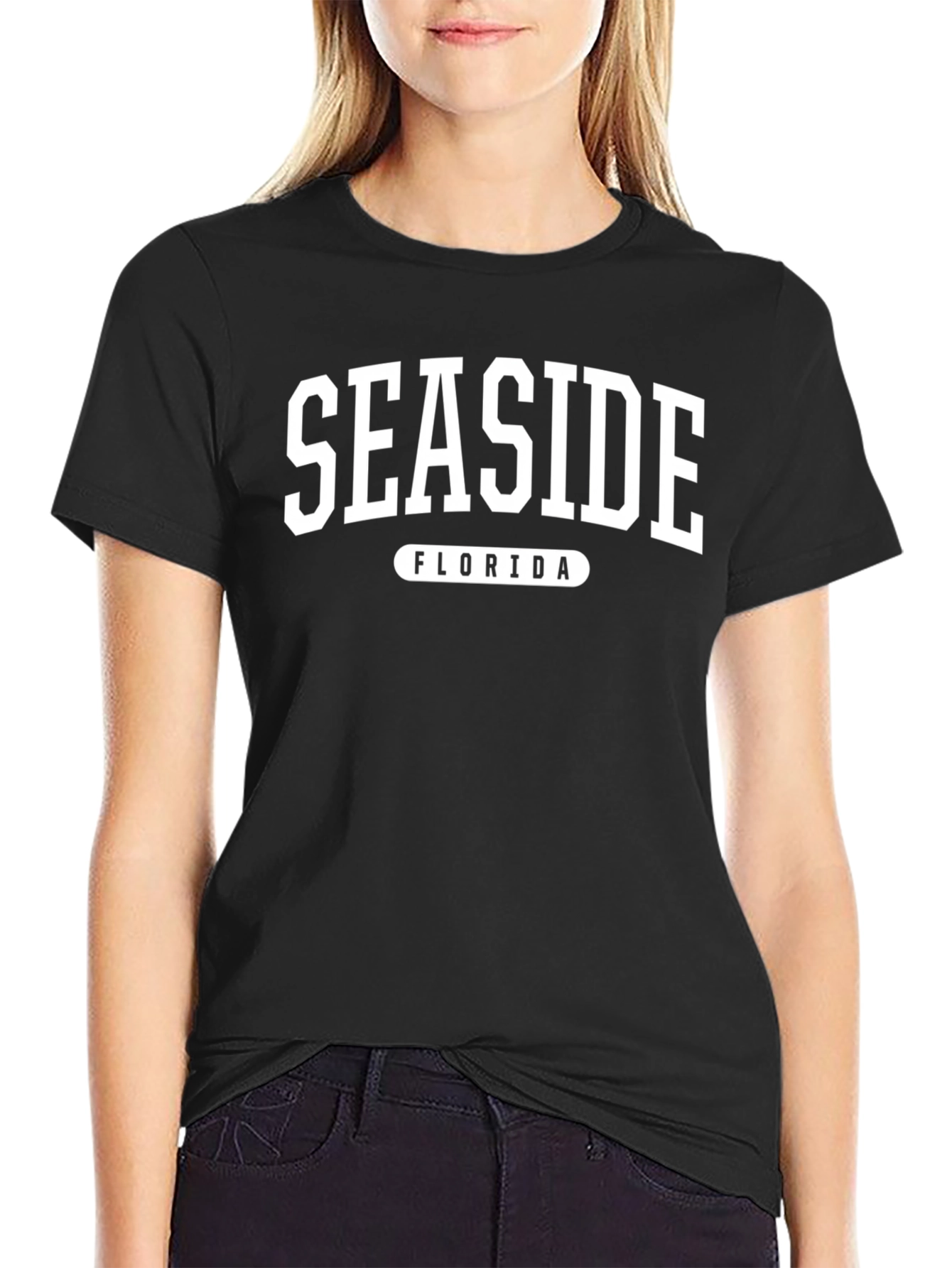 Seaside Florida Graphic Tee - Black Cotton T-Shirt