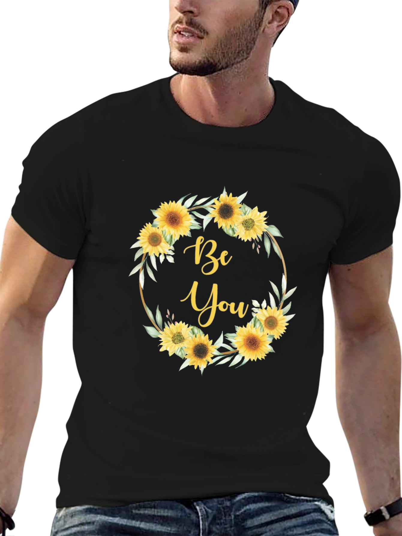 Sunflower Be You Graphic Black T-Shirt