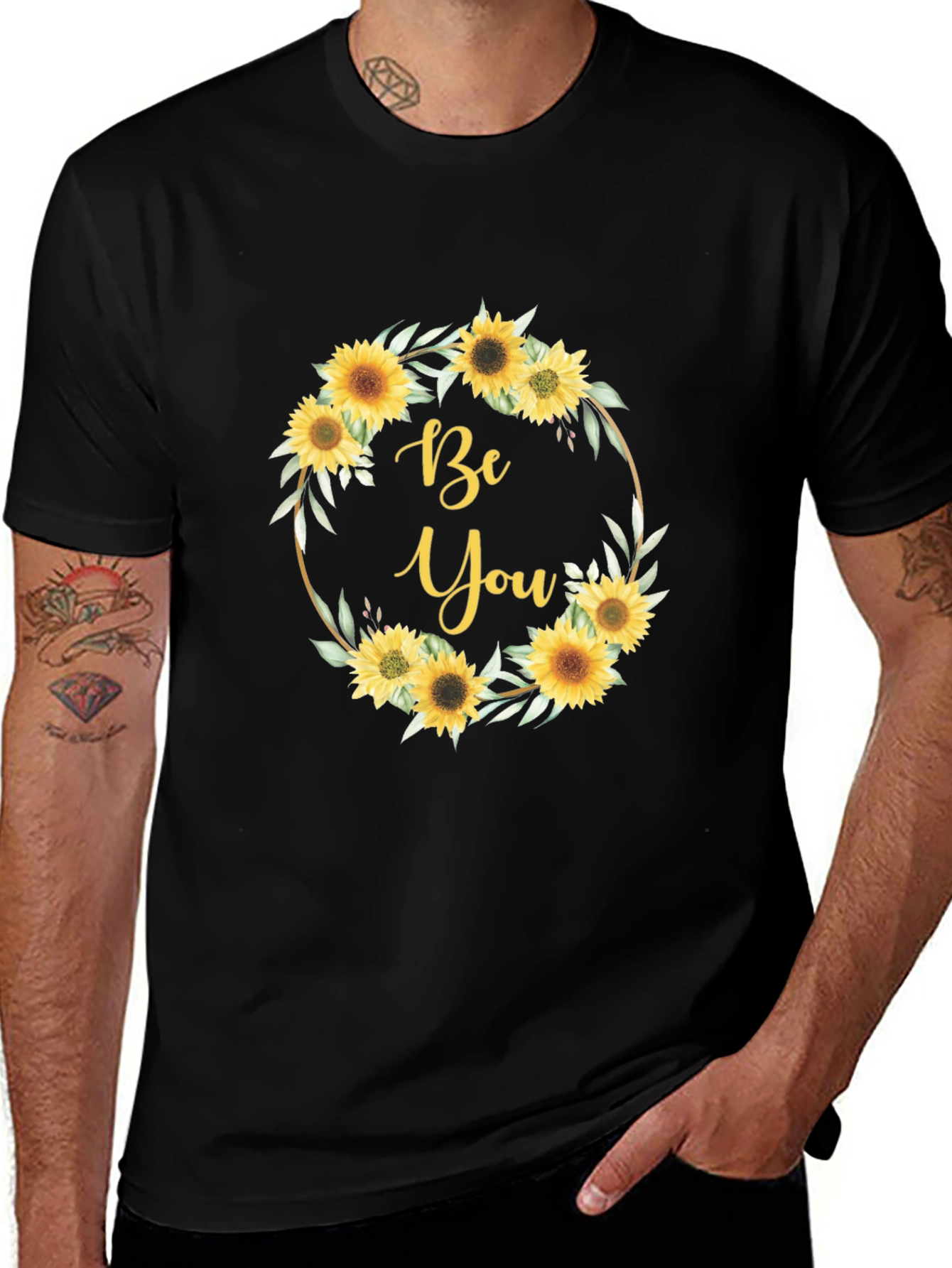 Sunflower Be You Graphic Black T-Shirt