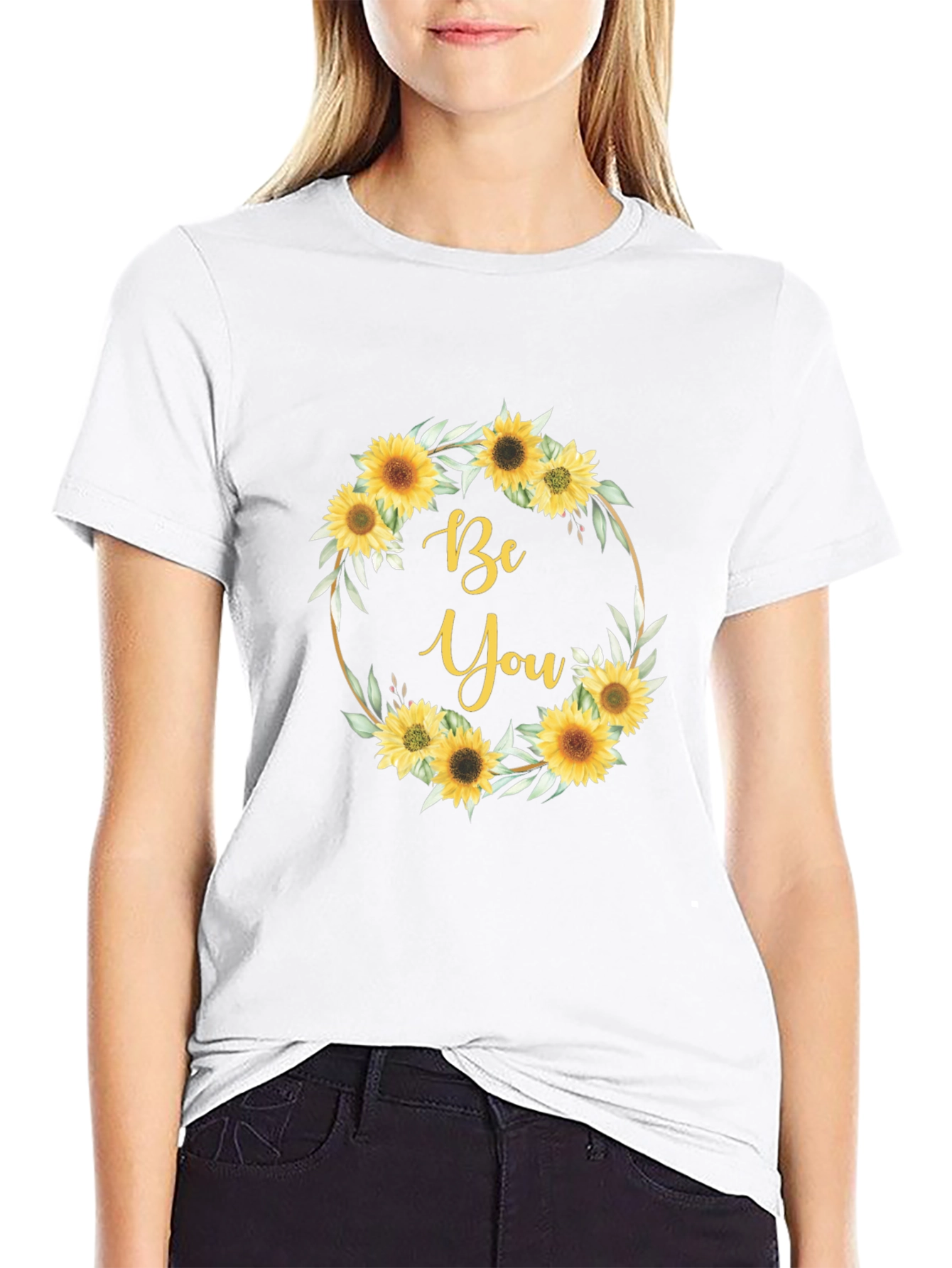 Sunflower Be You Graphic Black T-Shirt