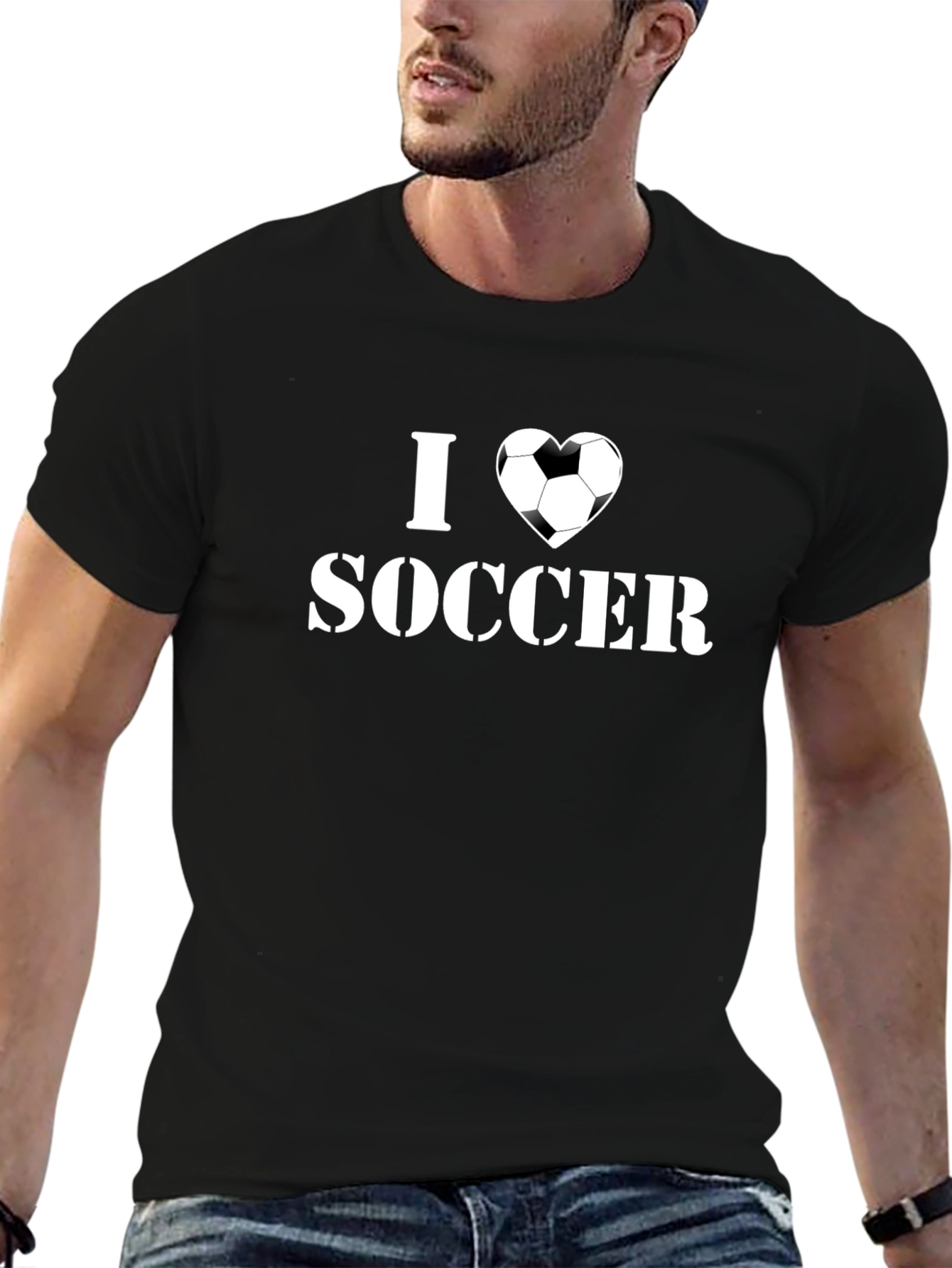 I Heart Soccer T-Shirt - Black Graphic Tee