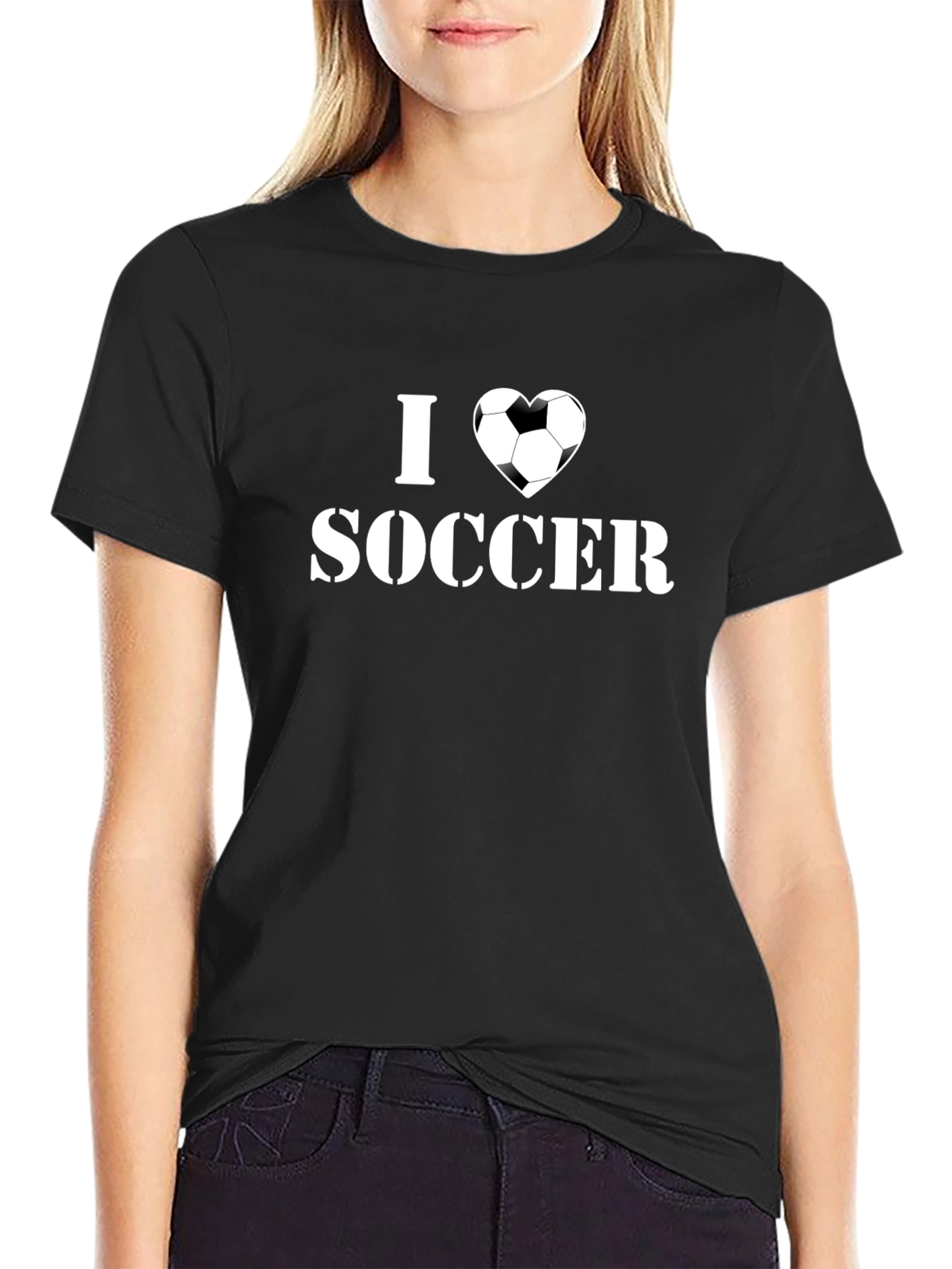 I Heart Soccer T-Shirt - Black Graphic Tee