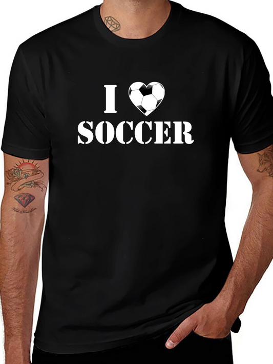 I Heart Soccer T-Shirt - Black Graphic Tee