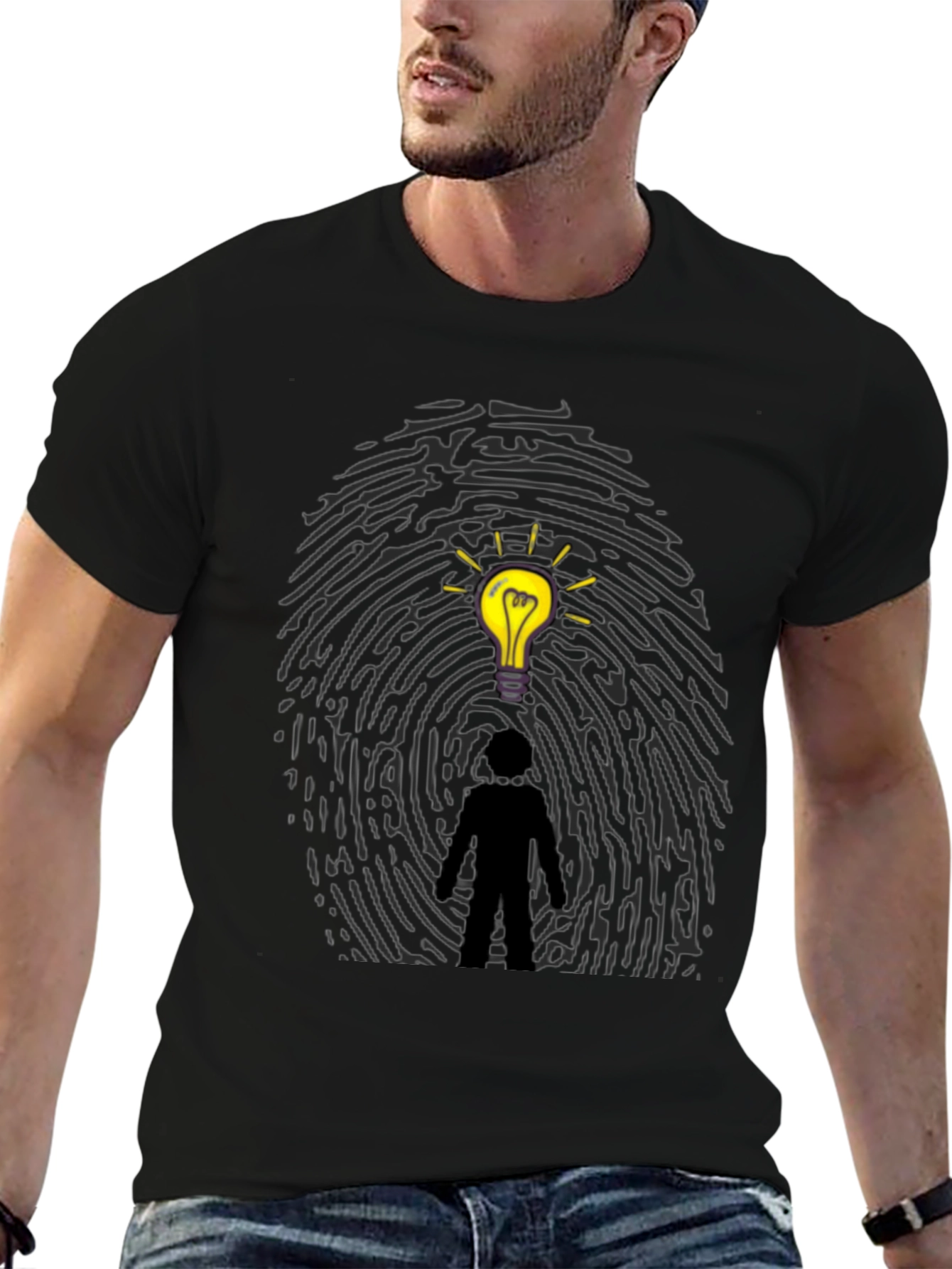 Idea Fingerprint T-Shirt - Unique Graphic Tee