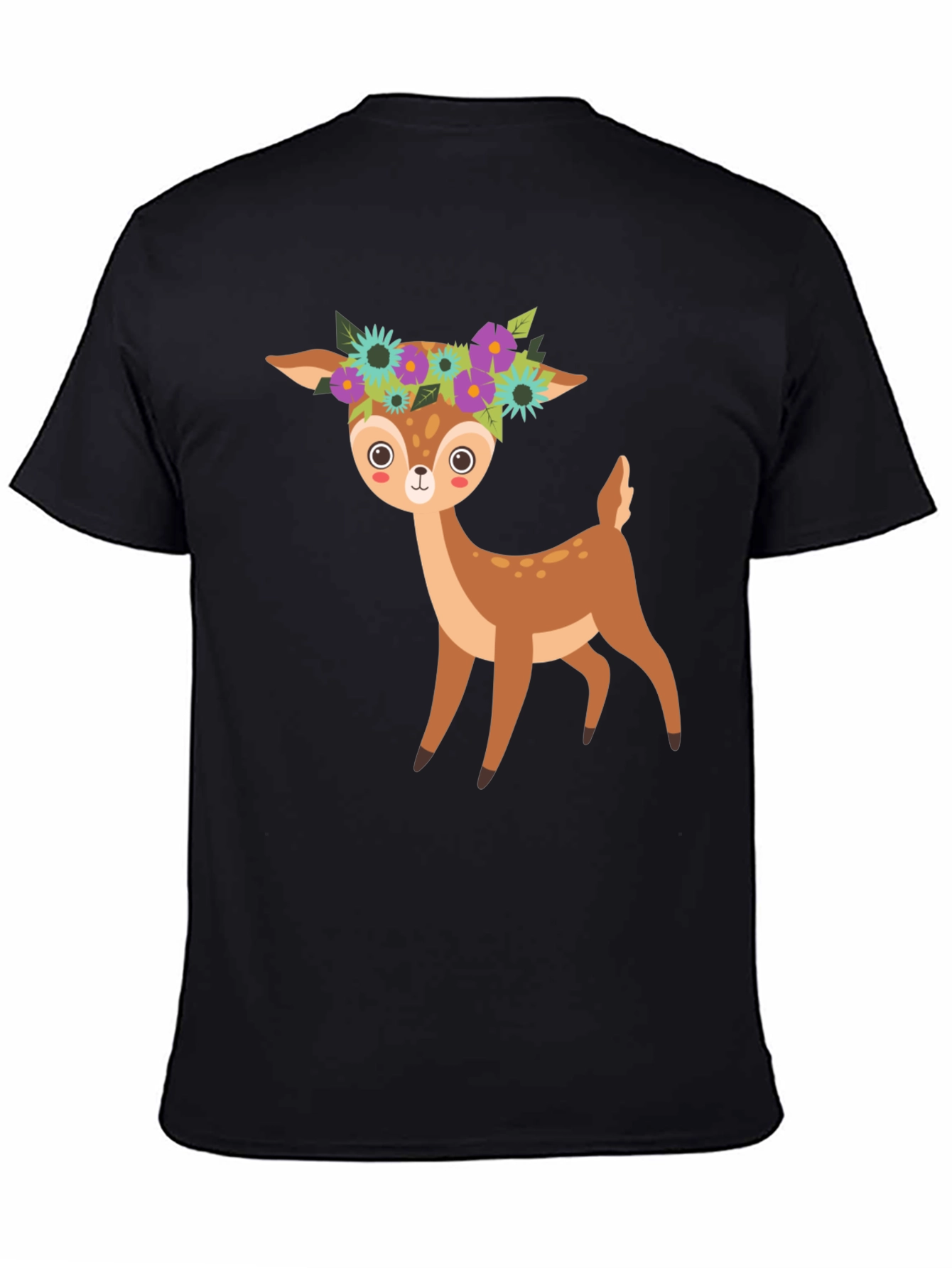 Floral Deer Graphic Tee - Cute Casual Style