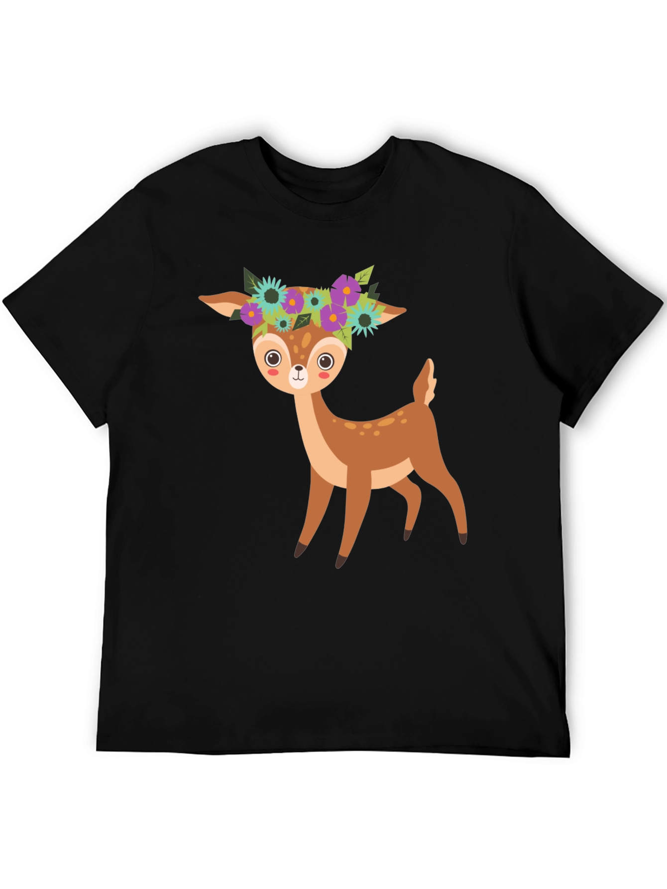 Floral Deer Graphic Tee - Cute Casual Style
