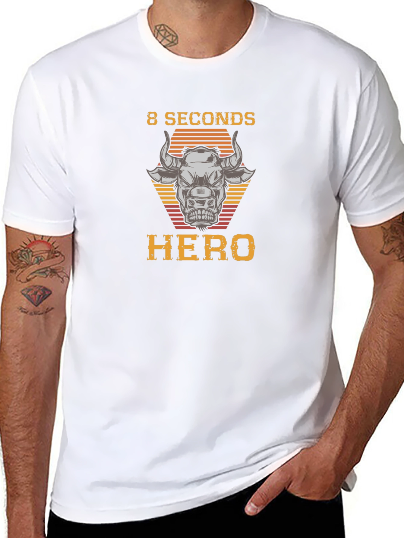 8 Seconds Hero Bull Riding Graphic T-Shirt