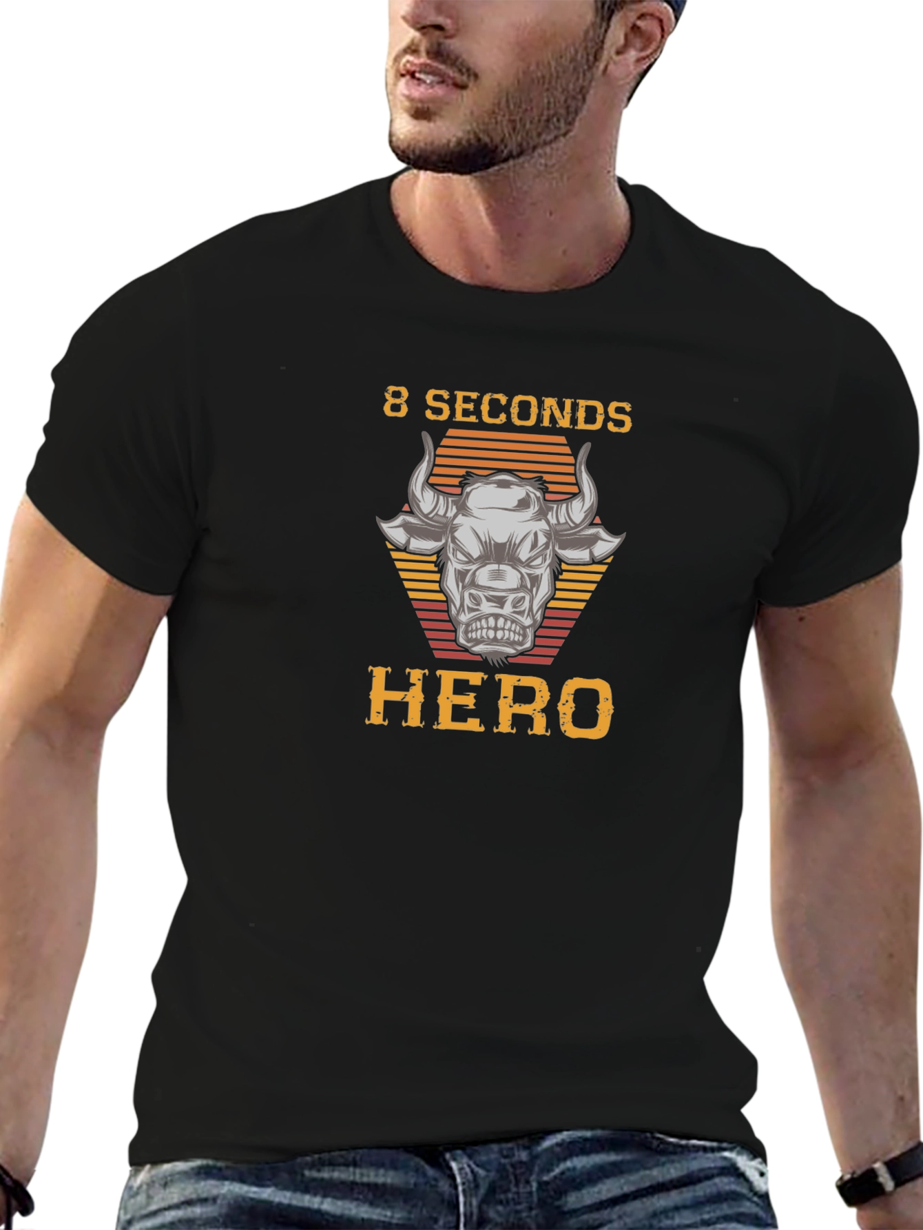 8 Seconds Hero Bull Riding Graphic T-Shirt
