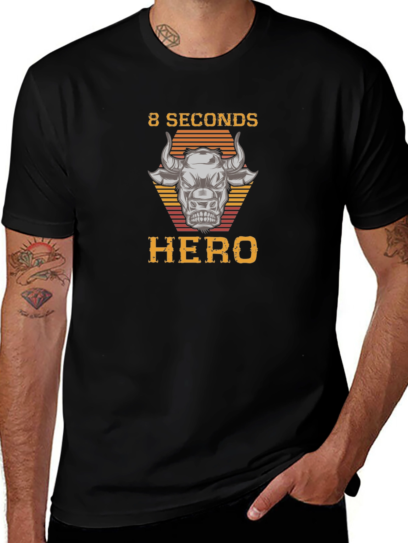 8 Seconds Hero Bull Riding Graphic T-Shirt