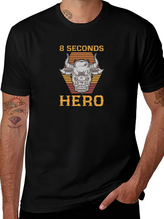 8 Seconds Hero Bull Riding Graphic T-Shirt