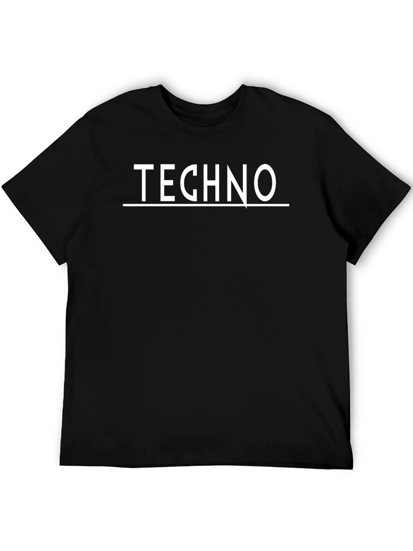 Techno Graphic Tee - Stylish Black Cotton T-Shirt