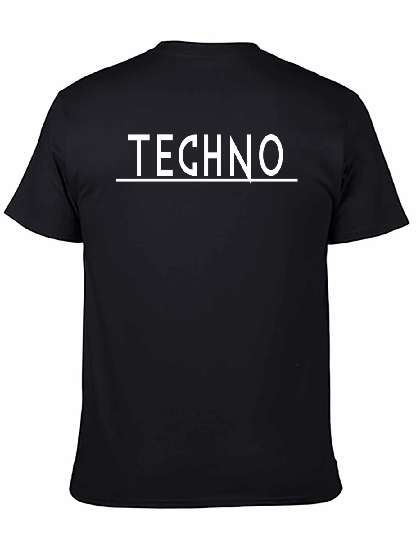 Techno Graphic Tee - Stylish Black Cotton T-Shirt
