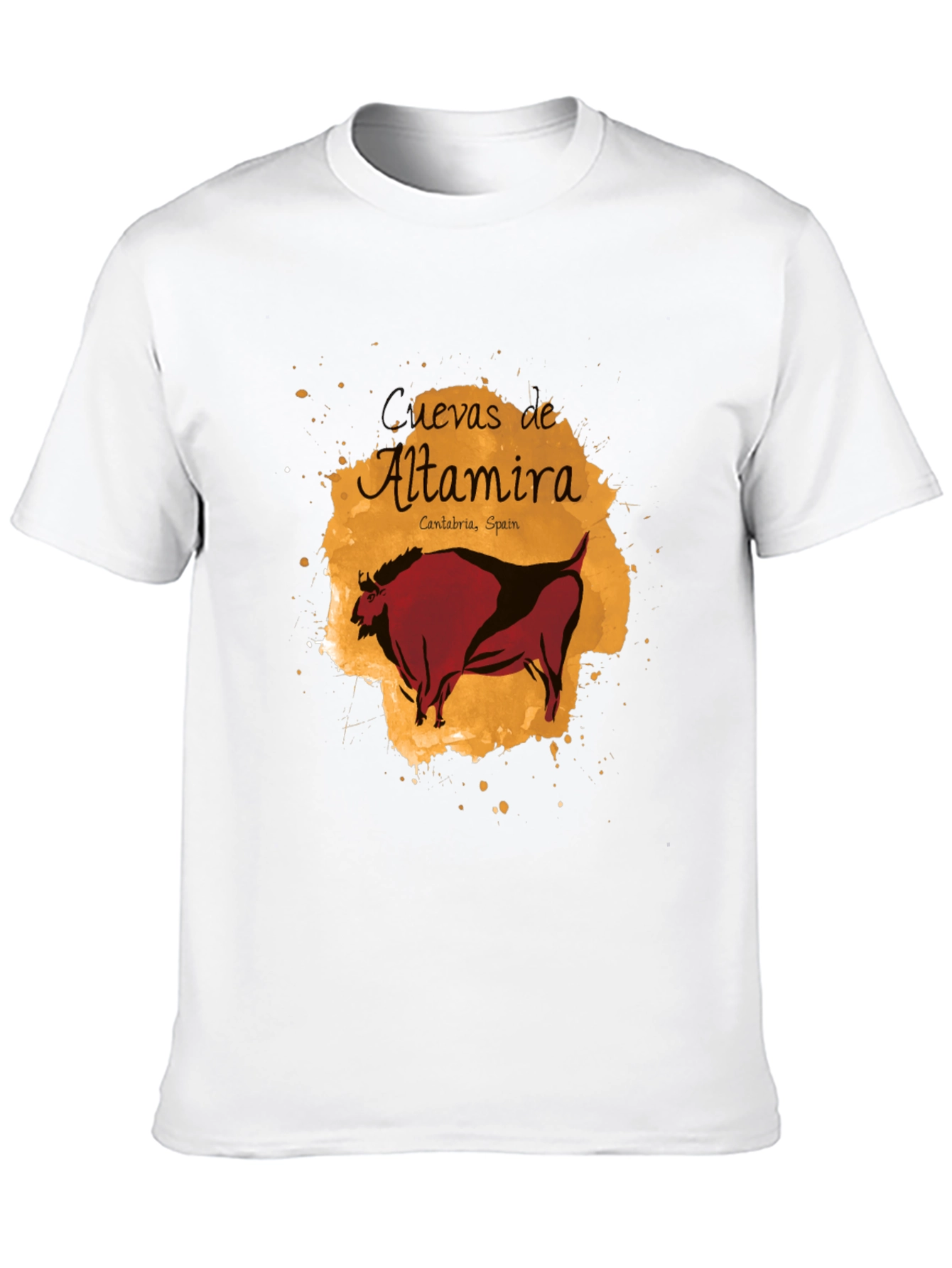 Altamira Caves Bison Graphic Tee - Artistic Black T-Shirt