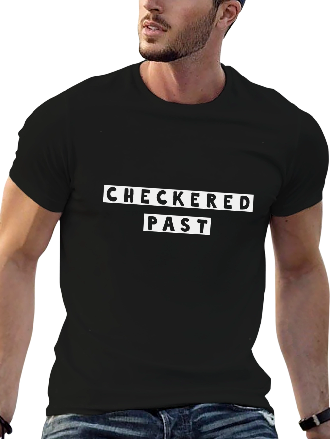 Checkered Past Graphic Black T-Shirt