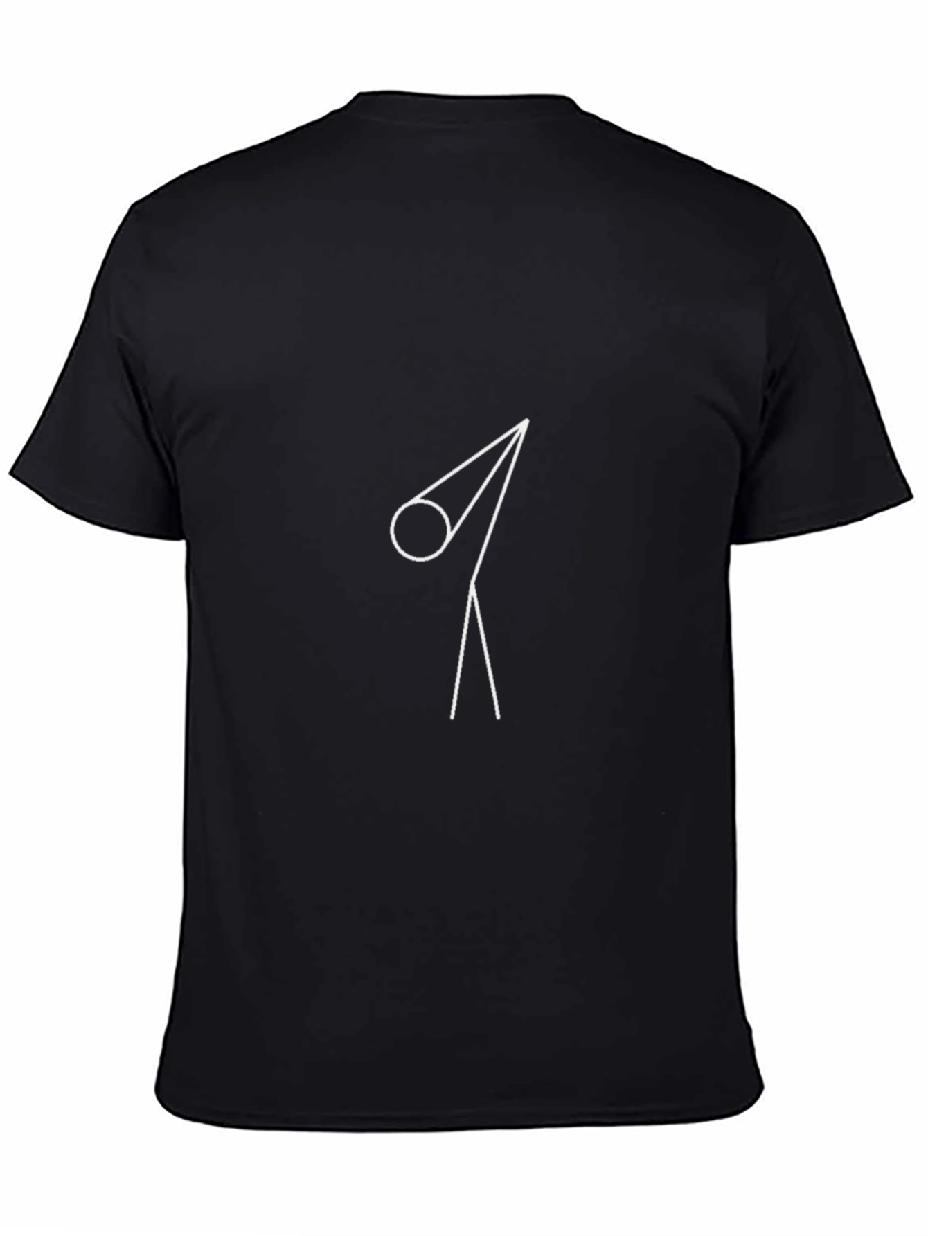 Modern Minimalist Geometric Line Art Black T-Shirt
