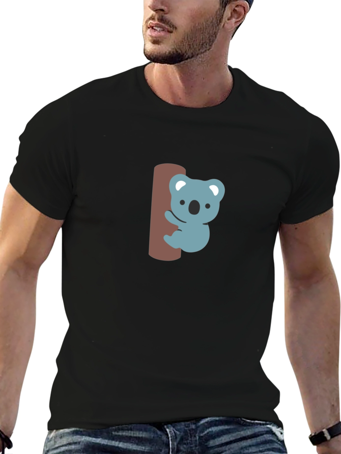Cute Koala Graphic Tee - Black