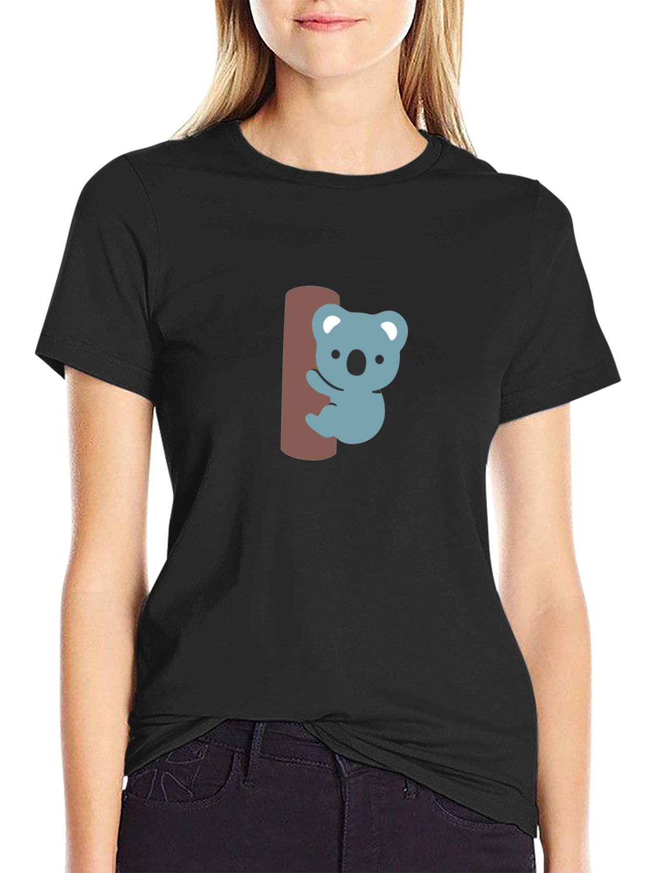 Cute Koala Graphic Tee - Black