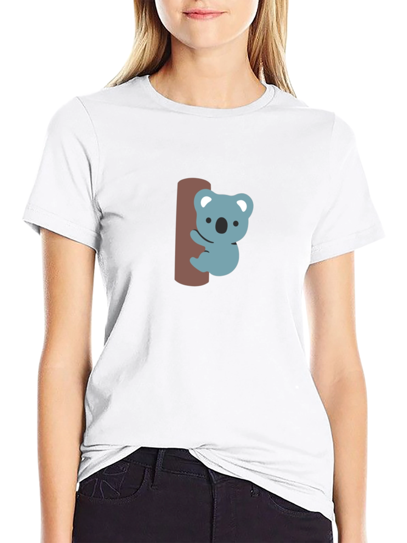 Cute Koala Graphic Tee - Black