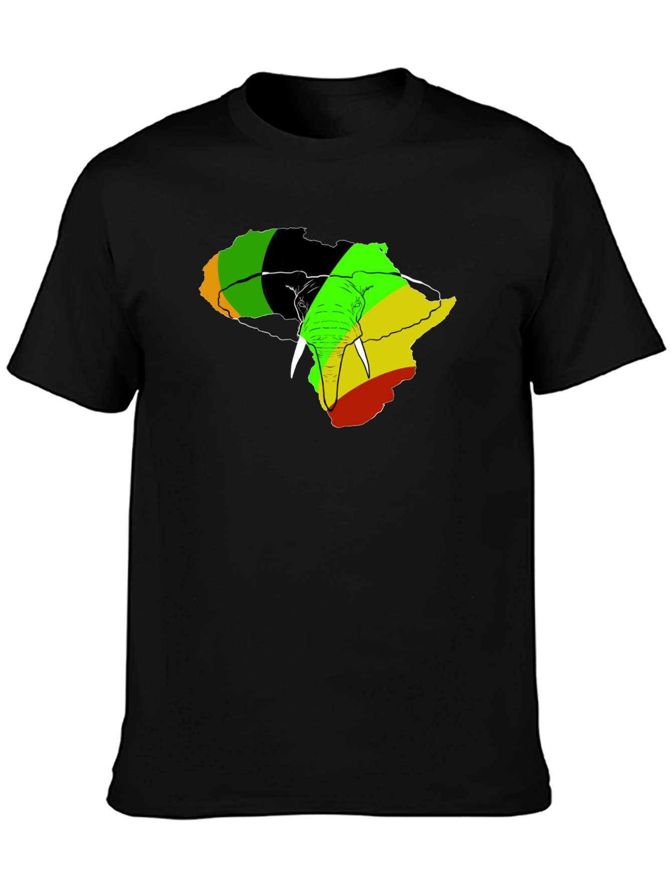 Africa Elephant Rasta T-Shirt - Mens