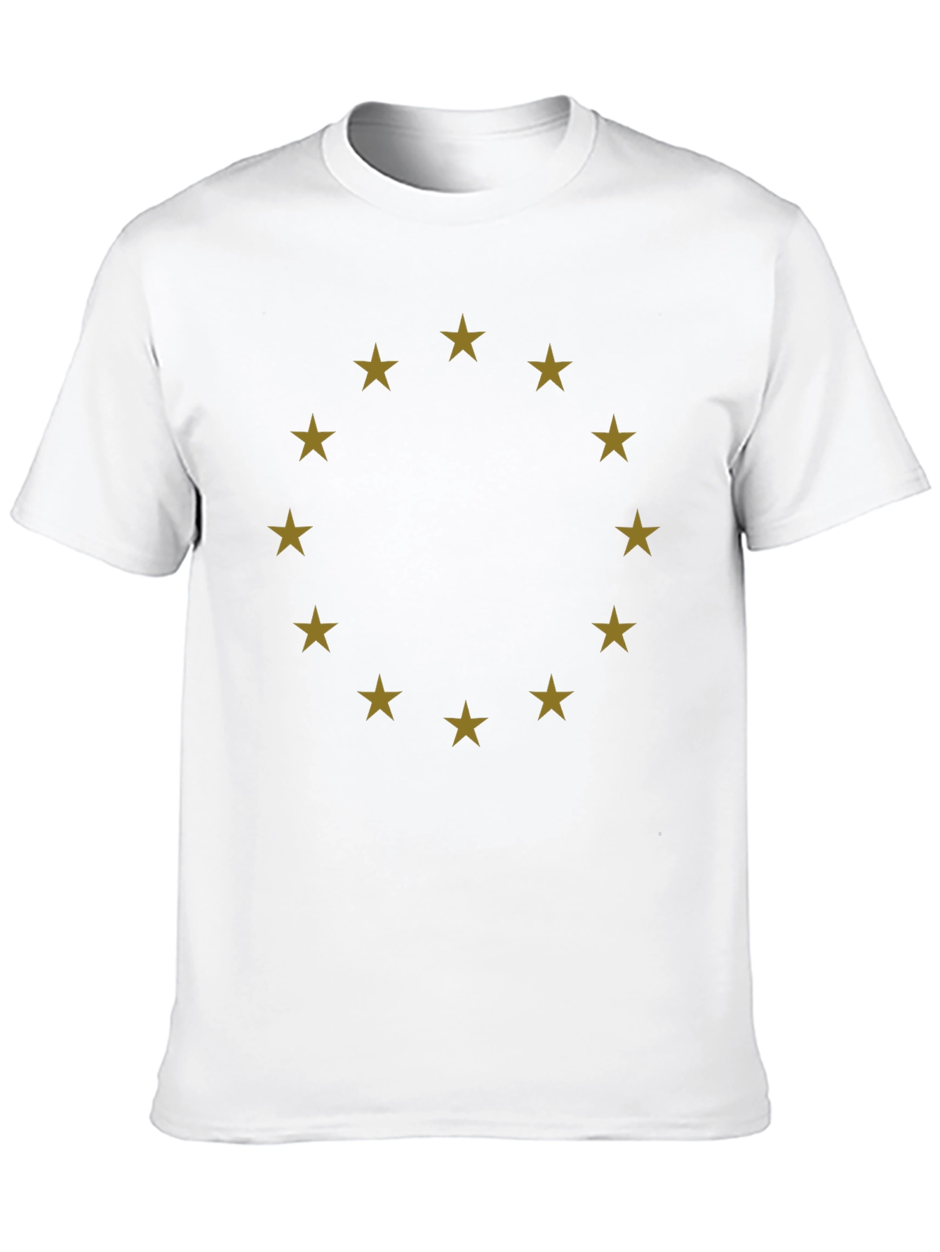 Stylish Black Tee with Gold Star Circle Design