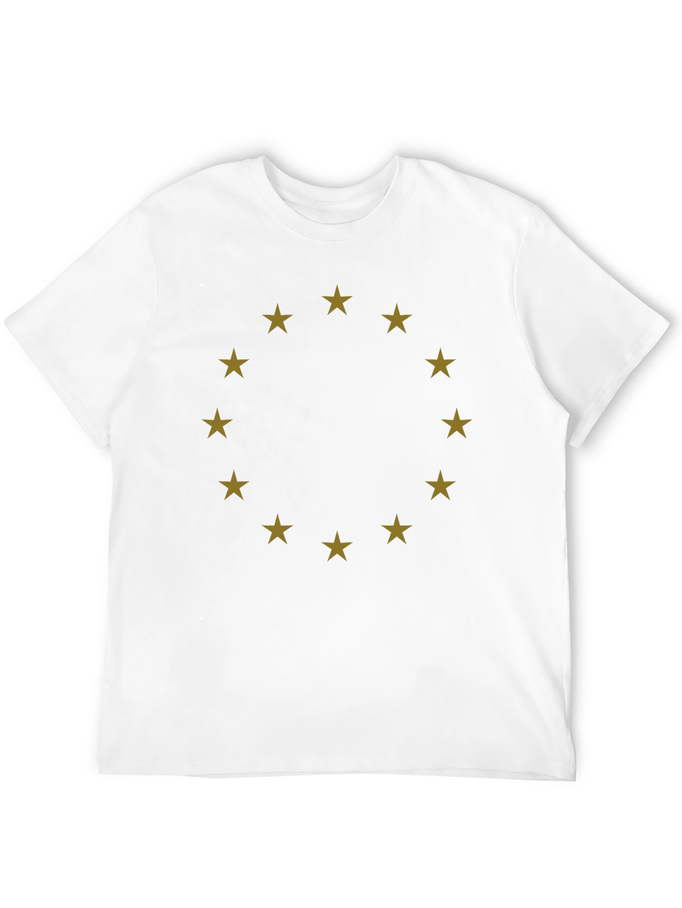 Stylish Black Tee with Gold Star Circle Design