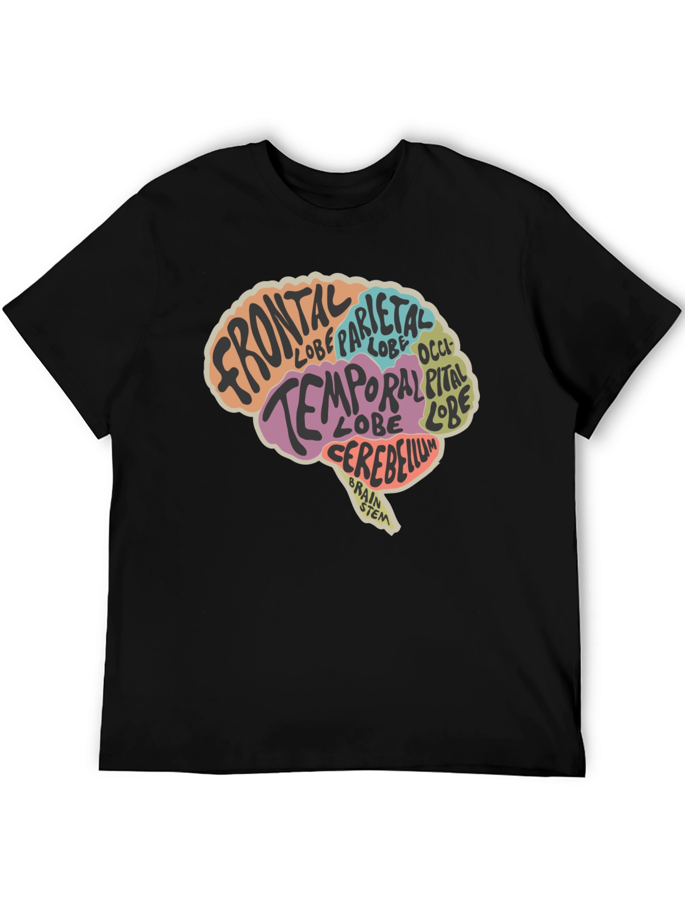 Brain Anatomy Graphic T-Shirt - Black