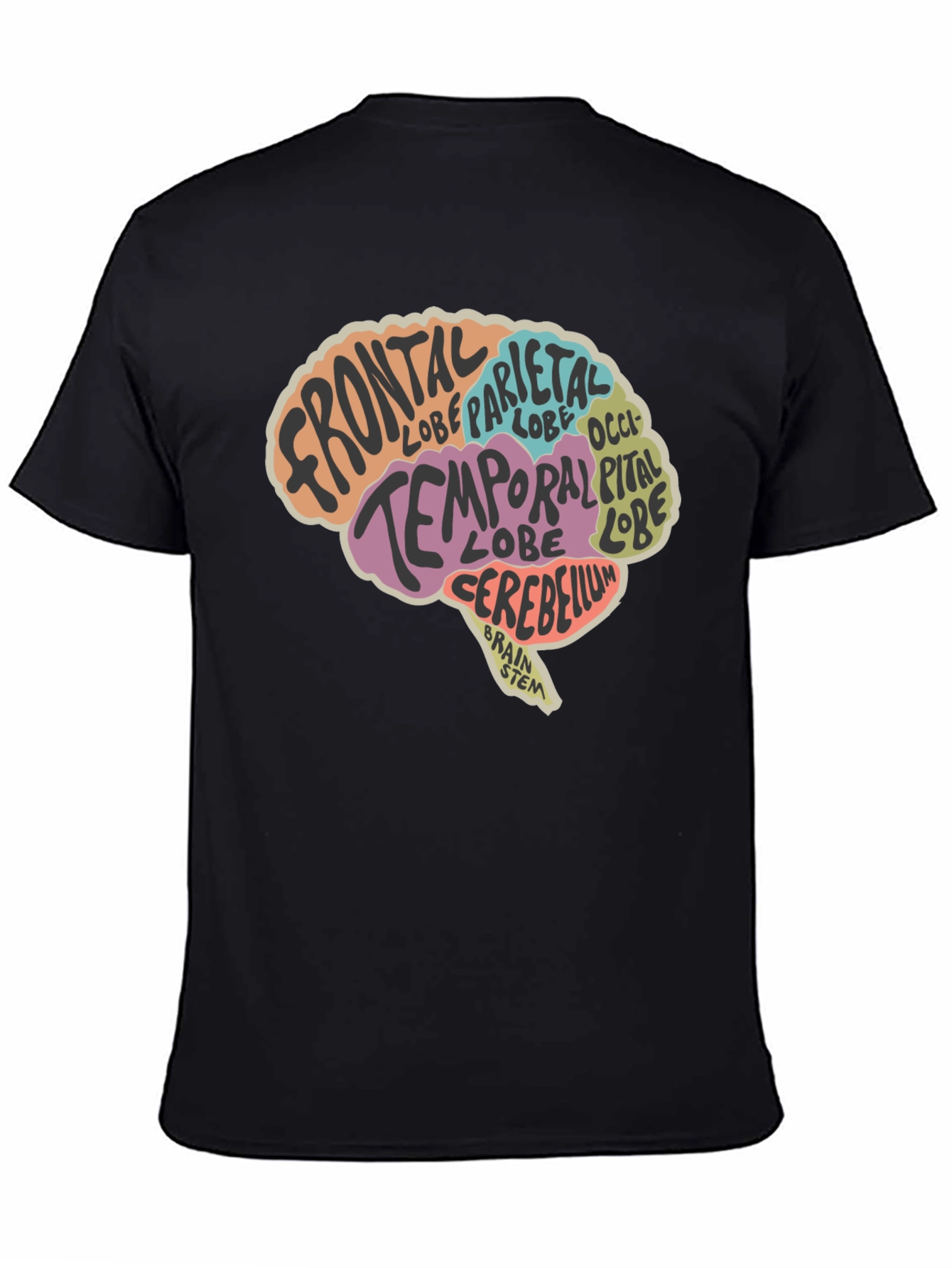 Brain Anatomy Graphic T-Shirt - Black