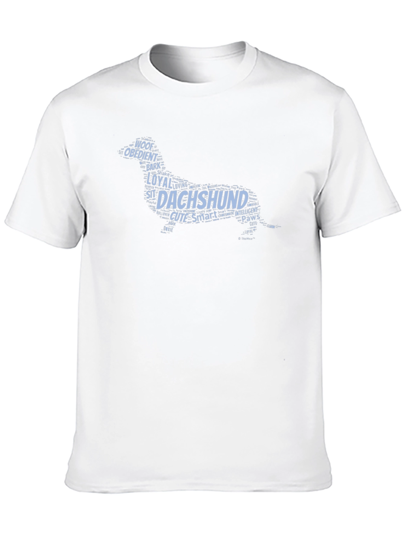 Dachshund Word Art T-Shirt - Mens Black Tee