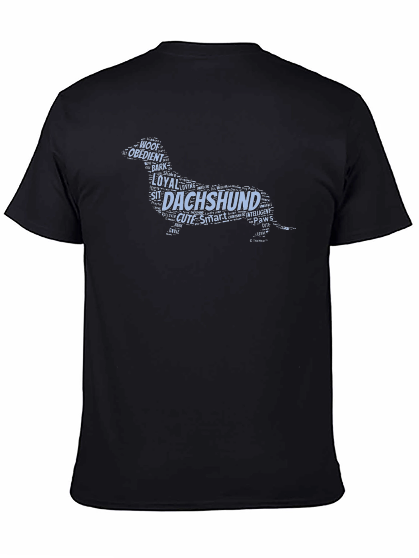 Dachshund Word Art T-Shirt - Mens Black Tee