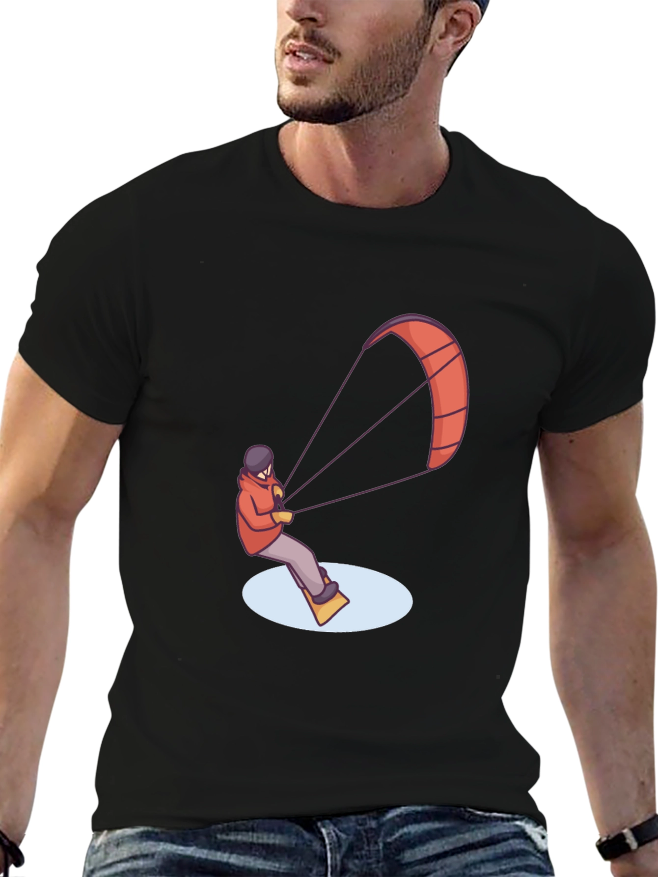 Kitesurfing Graphic Tee - Black