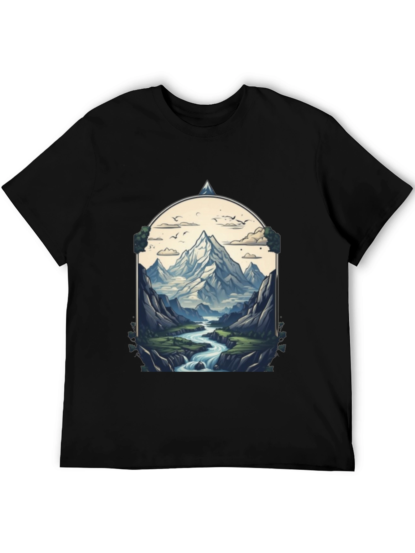 Mountain River T-Shirt - Nature Graphic Tee