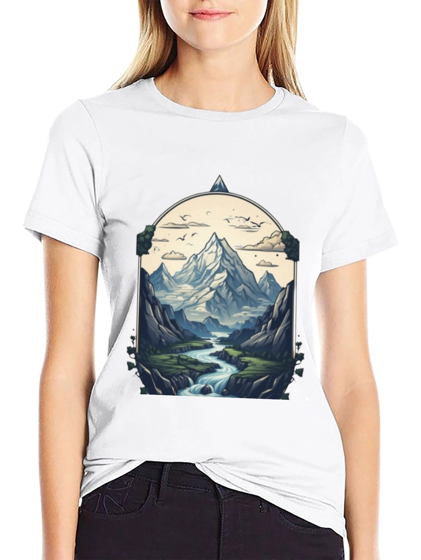 Mountain River T-Shirt - Nature Graphic Tee
