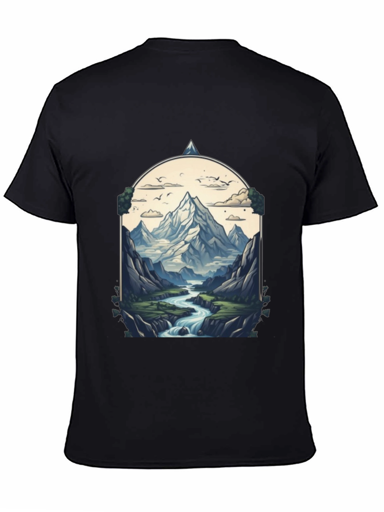 Mountain River T-Shirt - Nature Graphic Tee