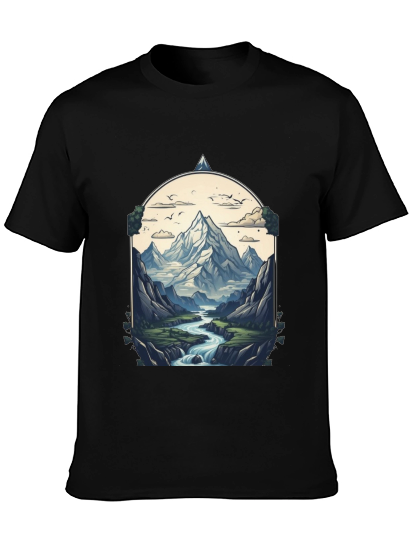Mountain River T-Shirt - Nature Graphic Tee