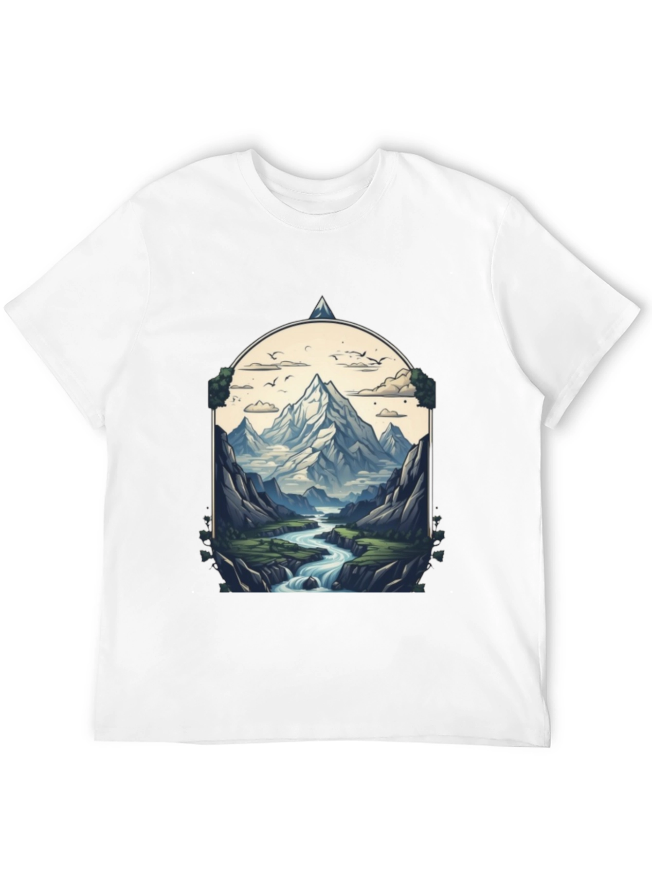 Mountain River T-Shirt - Nature Graphic Tee